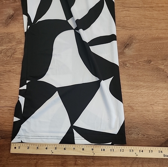 Zac & Rachel Relaxed Palazzo Black & White Boho Wide Leg Travel Flowy Pants - Picture 11 of 11